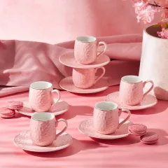 EMSAN BRIDAL PEMBE KAHVE FİNCAN TAKIMI