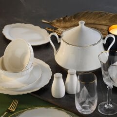 ARYILDIZ BONE WAVE PORSELEN 60 PARÇA GOLD