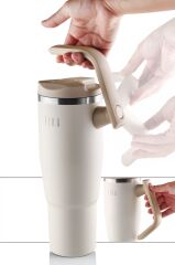 NEOFLAM FİKA LUMİ DÖNER KULPLU TERMOS 950 ML BEJ