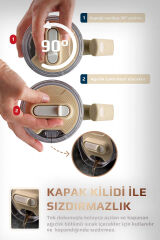 NEOFLAM FİKA LUMİ DÖNER KULPLU TERMOS 950 ML BEJ