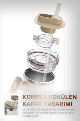 NEOFLAM FİKA LUMİ DÖNER KULPLU TERMOS 950 ML BEJ