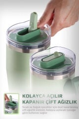 NEOFLAM FİKA LUMİ DÖNER KULPLU TERMOS 950 ML MİNT YEŞİLİ