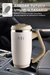 NEOFLAM FİKA LUMİ DÖNER KULPLU TERMOS 1200 ML BEJ