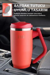 NEOFLAM FİKA LUMİ DÖNER KULPLU TERMOS 1200 ML KIRMIZI
