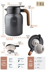 NEOFLAM FİKA PAETA TERMOS 1300 ML ANTRASİT