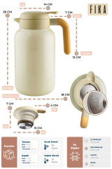 NEOFLAM FİKA PAETA TERMOS 2000 ML BEJ