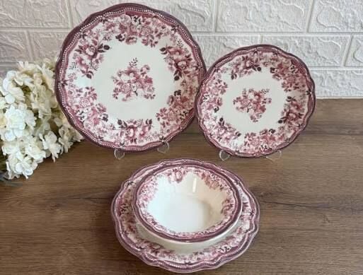 PORSER MANOR MAROON FULYA YEMEK TAKIMI 24 PARÇA