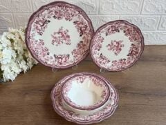PORSER MANOR MAROON FULYA YEMEK TAKIMI 24 PARÇA