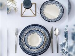 PORSER MANOR NAVY FULYA YEMEK TAKIMI 24 PARÇA