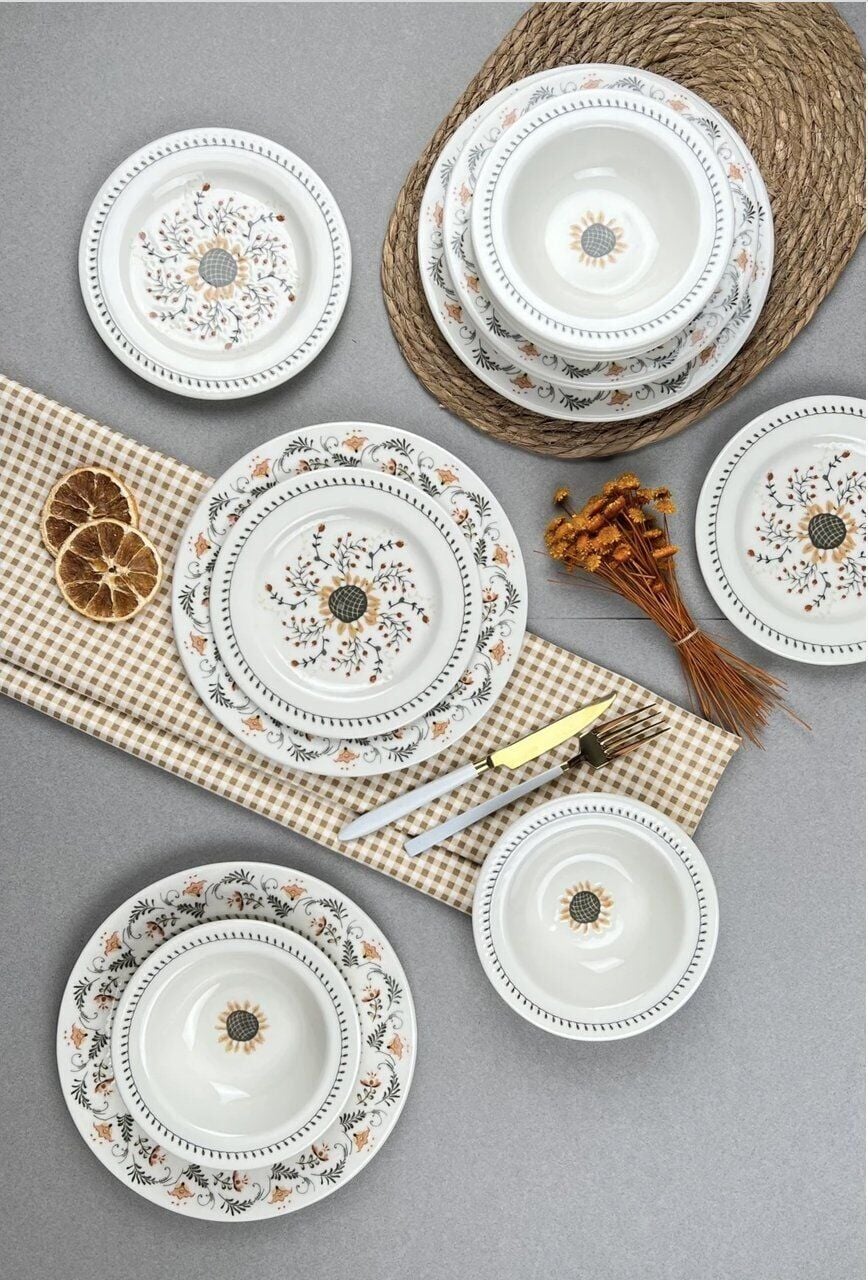 PORSER SUNFLOWER BANSAİ YEMEK TAKIMI 24 PARÇ