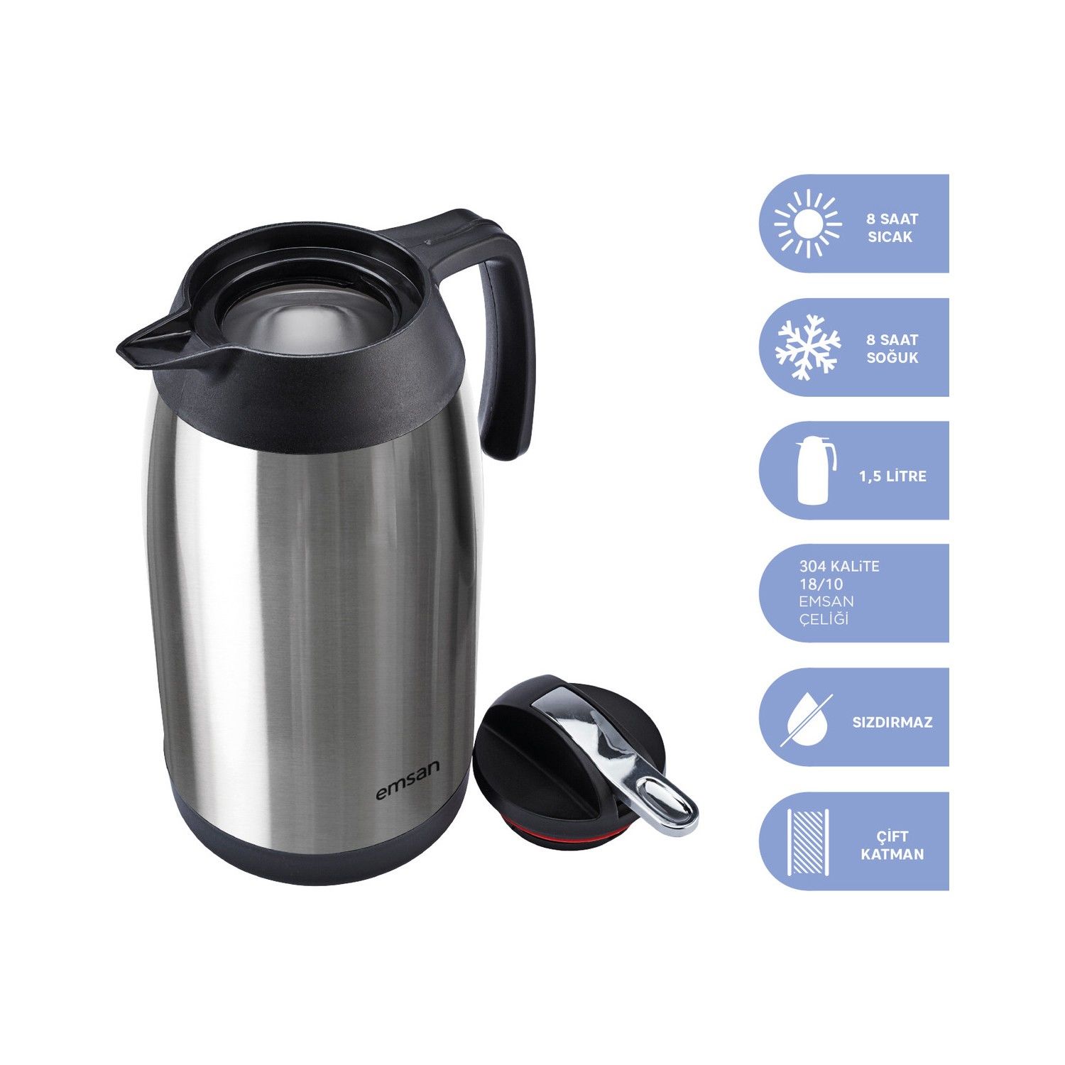 Emsan New Vega 1.5 Lt Inox Termos
