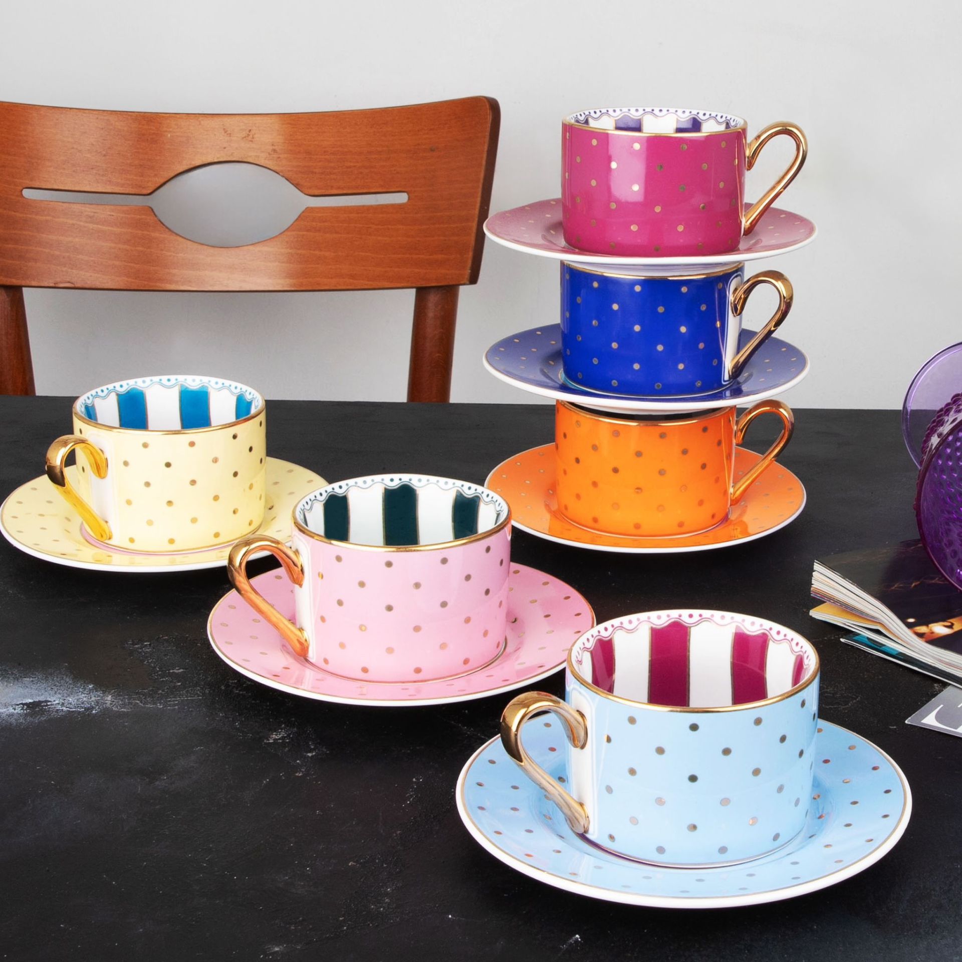 Puantiye 6lı çay fincanı